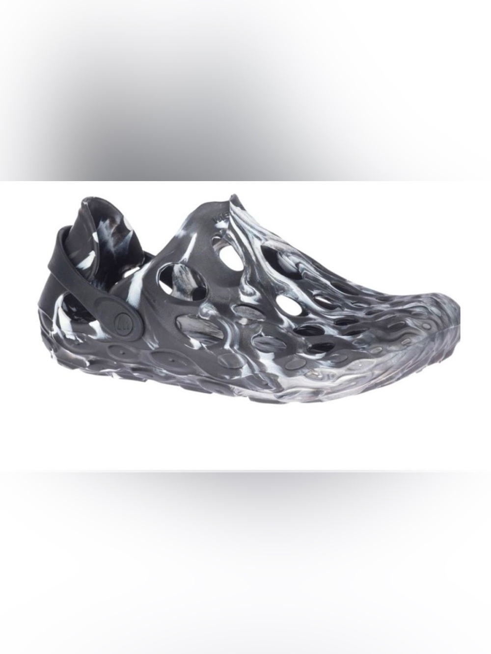 Merrell Hydro Moc Black White Marbled Slip On Water Shoe Heel Strap Size 8